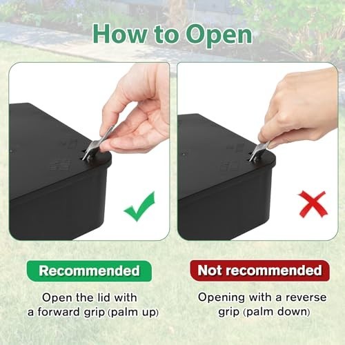 4 Pack Rodent Control Station Box with Keys – Safe for Kids & Pets, Reusable, In
