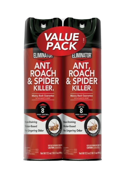 Eliminator Ant, Roach & Spider Killer4, Aerosol Spray, 2/ 17.5 Ounce