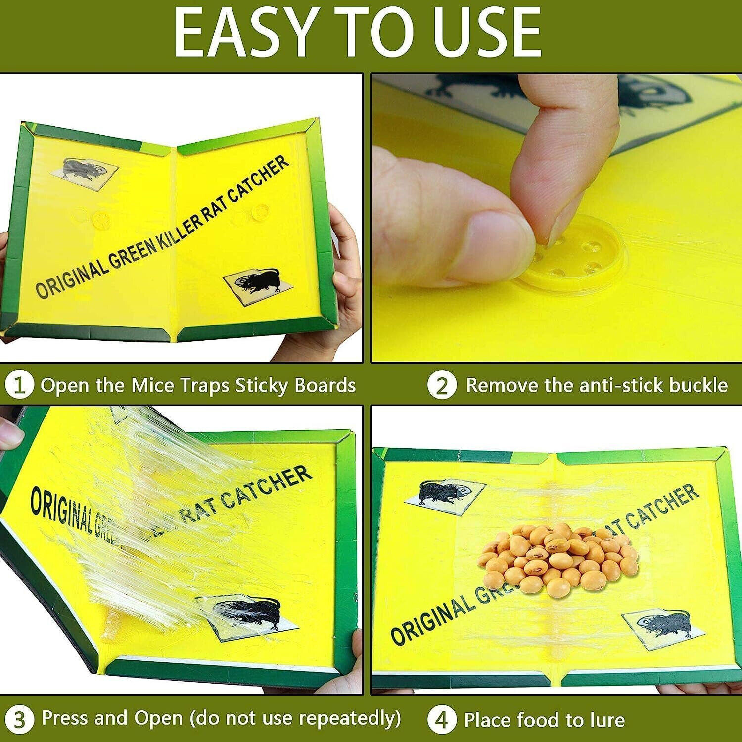 6 Pack Large Mice Mouse Glue Traps Rodent Catcher Rat Board Indoor Super Sticky