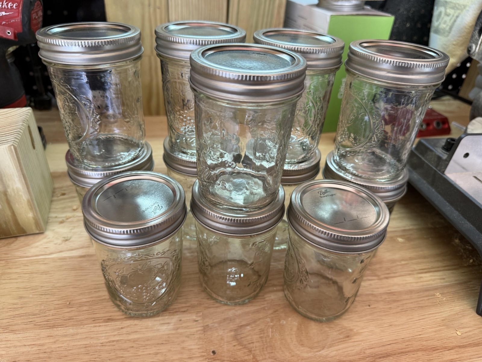 Handmade Set Of 2 Pine Carpenter Bee Traps w/ Jars and DClip Hook Free Shipping!