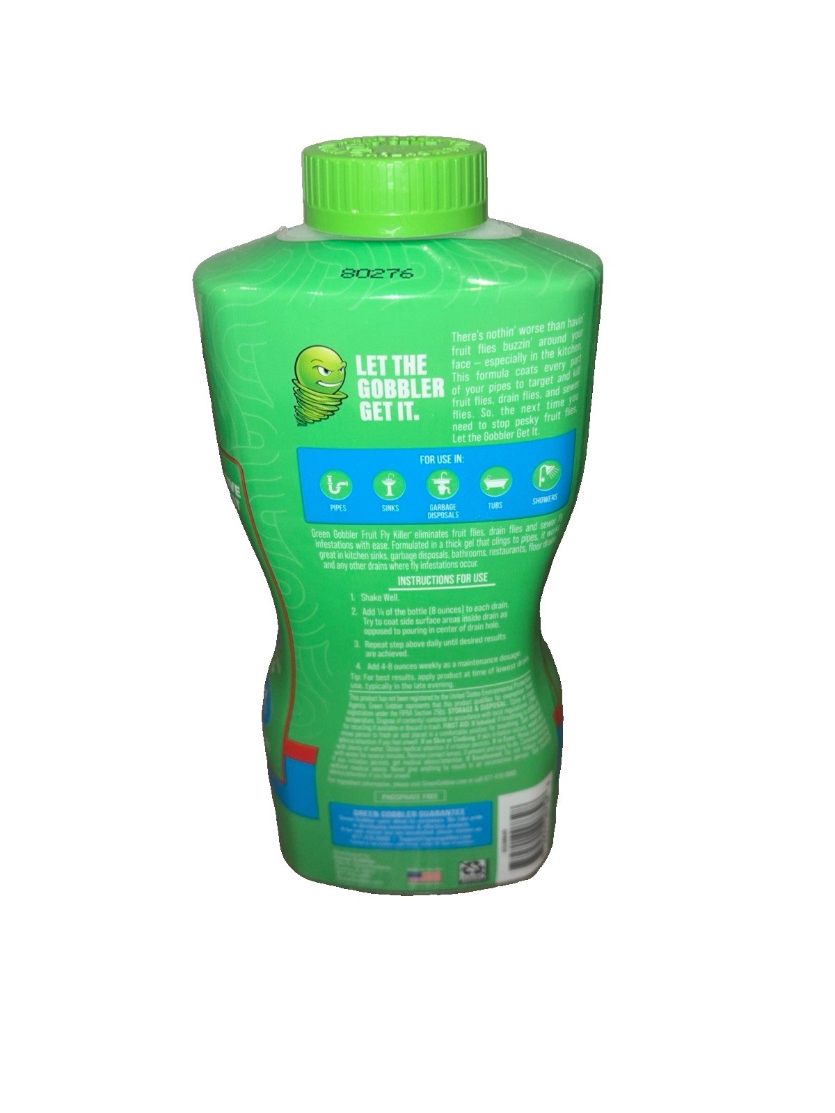 Green Gobbler Fruit Fly and Drain Fly Killer Gel Treatment – 32 oz – New