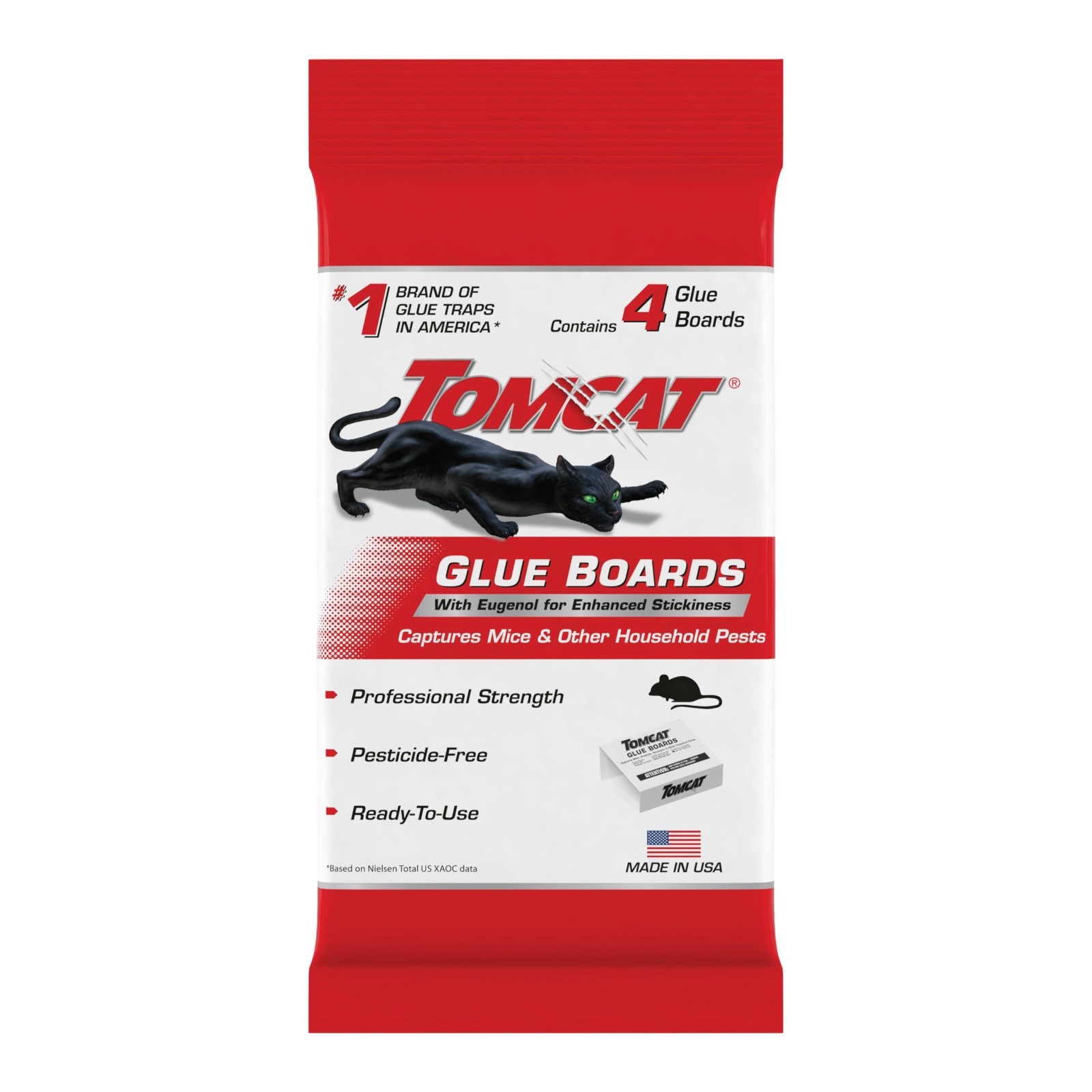 Tomcat Glue Boards with Immediate Grip Glue, Ready-To-Use, 4 Traps Free Shipping