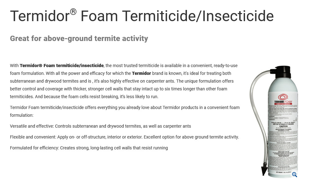 20 oz Termidor Foam Termite Ant CONTROL Insectide BASF Termiticide NO Ship to NY