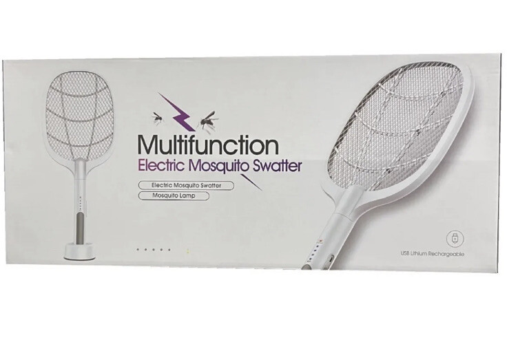 Pack of 2 Bug Zapper Racket 3000V High Power Mosquito Fly Swatter RECHARGEABLE