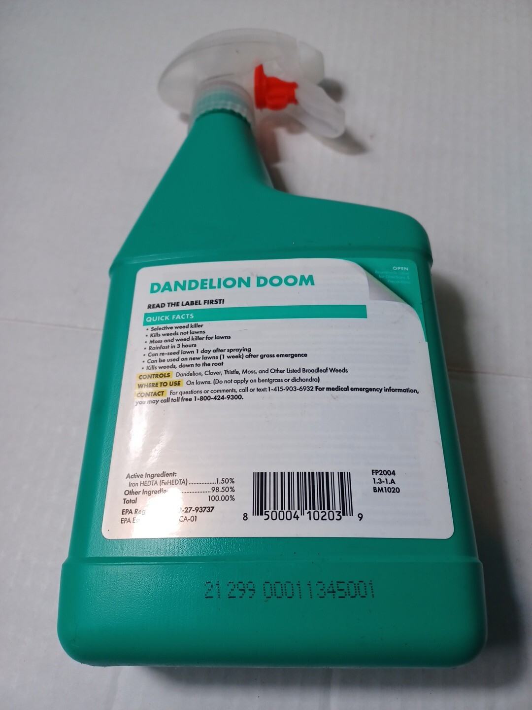 Sunday Dandelion Doom – Sunday Spot Weed Control 32 Fl. Oz. Bottle- NEW