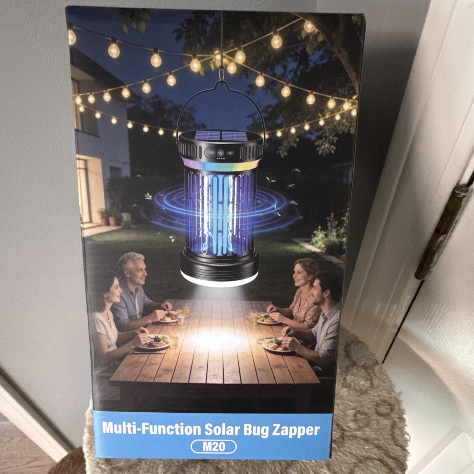 Solar Bug Zapper Lantern M20 Black USB Type-C Indoor/Outdoor Auto On/Off