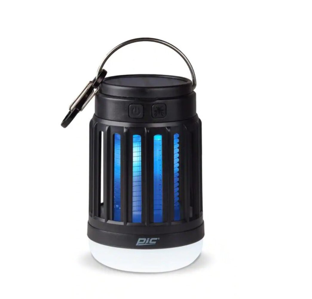 PIC Solar LED Light Lantern Lot of 3x Mosquito Bug Zapper Camping USB Rechargeab