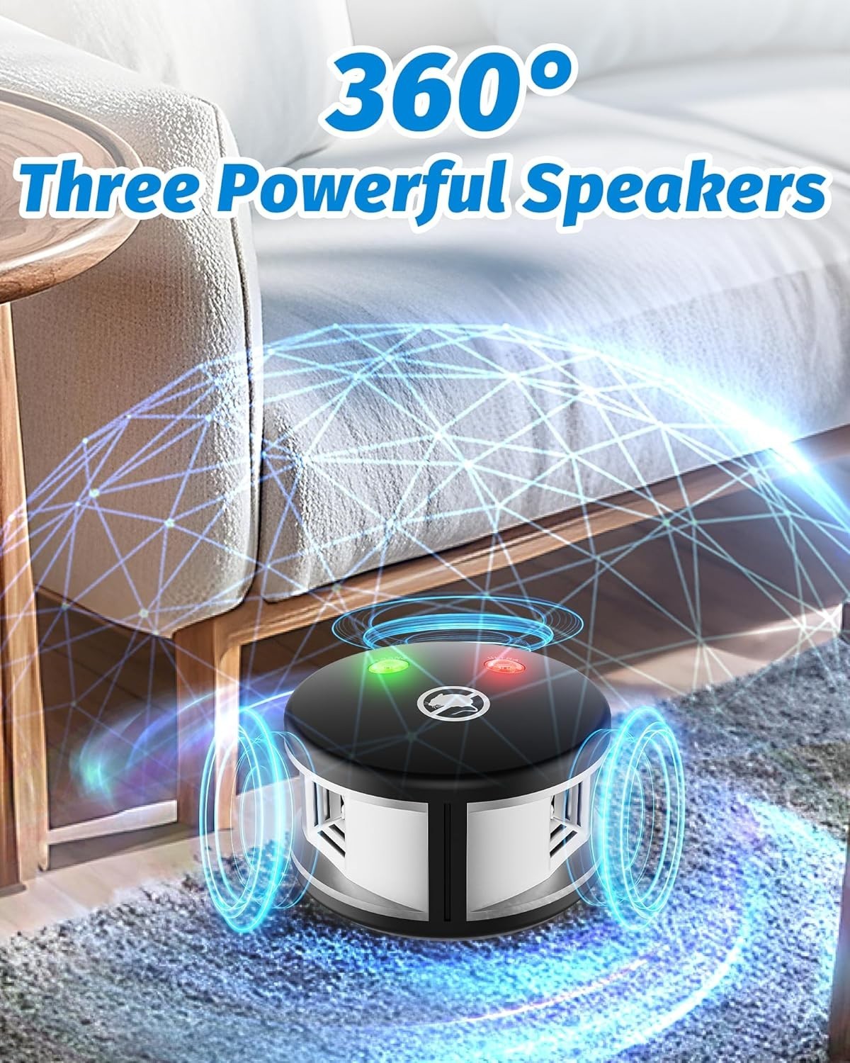 Ultrasonic Rodent Repellent Plug-in, 360° Mice & Squirrel Deterrent, high-impact