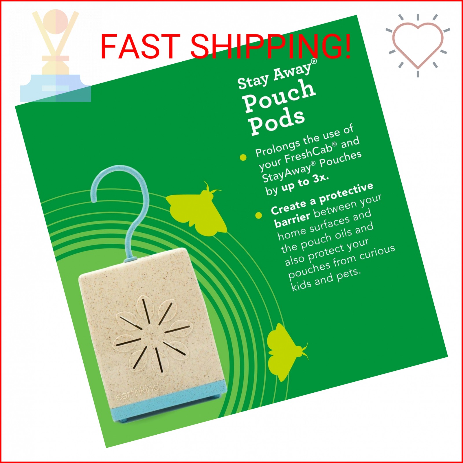Stay Away EarthKind Pouch Pod – Protective Case for Pest Repellent Sachets – Ext