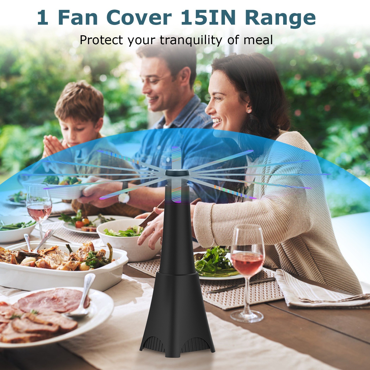 2Pcs Rechargeable Fly Repellent Quiet Fan Hanging&Desktop Fan For Indoor/Outdoor