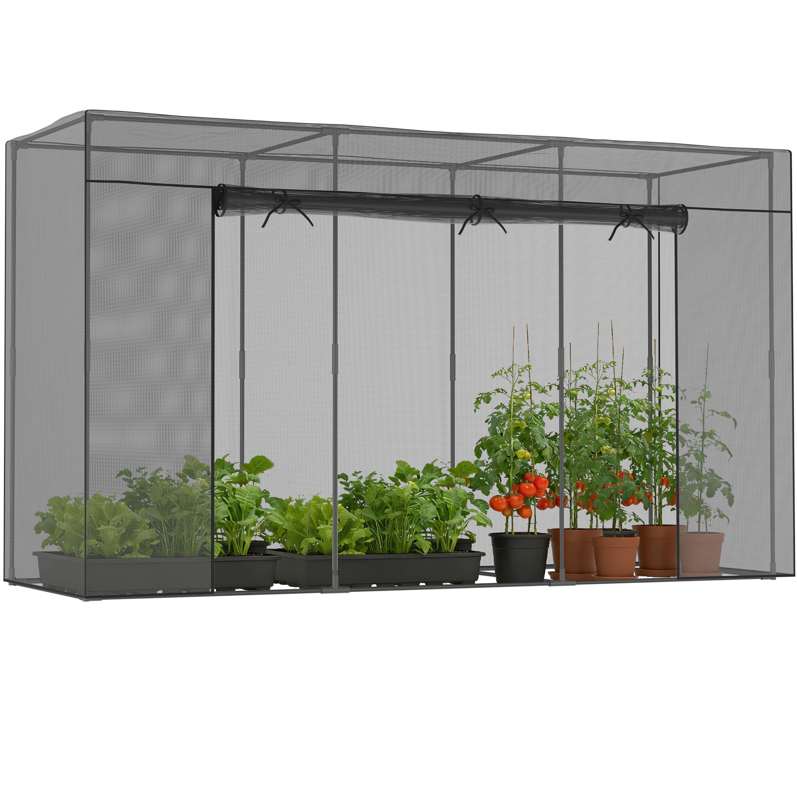 12x4x6FT Walk-in Mesh Crop Cage Plant Cover Protection Tent For Vegetable