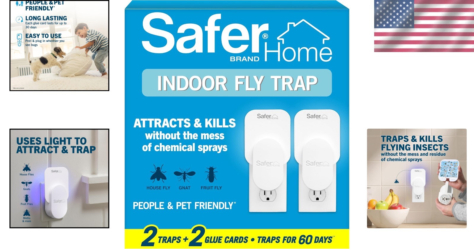 SH502-2SR Child Safe Indoor Fly Trap – 24/7 Gnat Killer with 800 Sq Ft Coverage