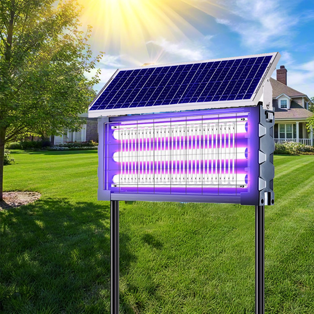 Solar Bug Zapper Outdoor Mosquito Zapper 4500V Waterproof Rechargeable Fly Trap