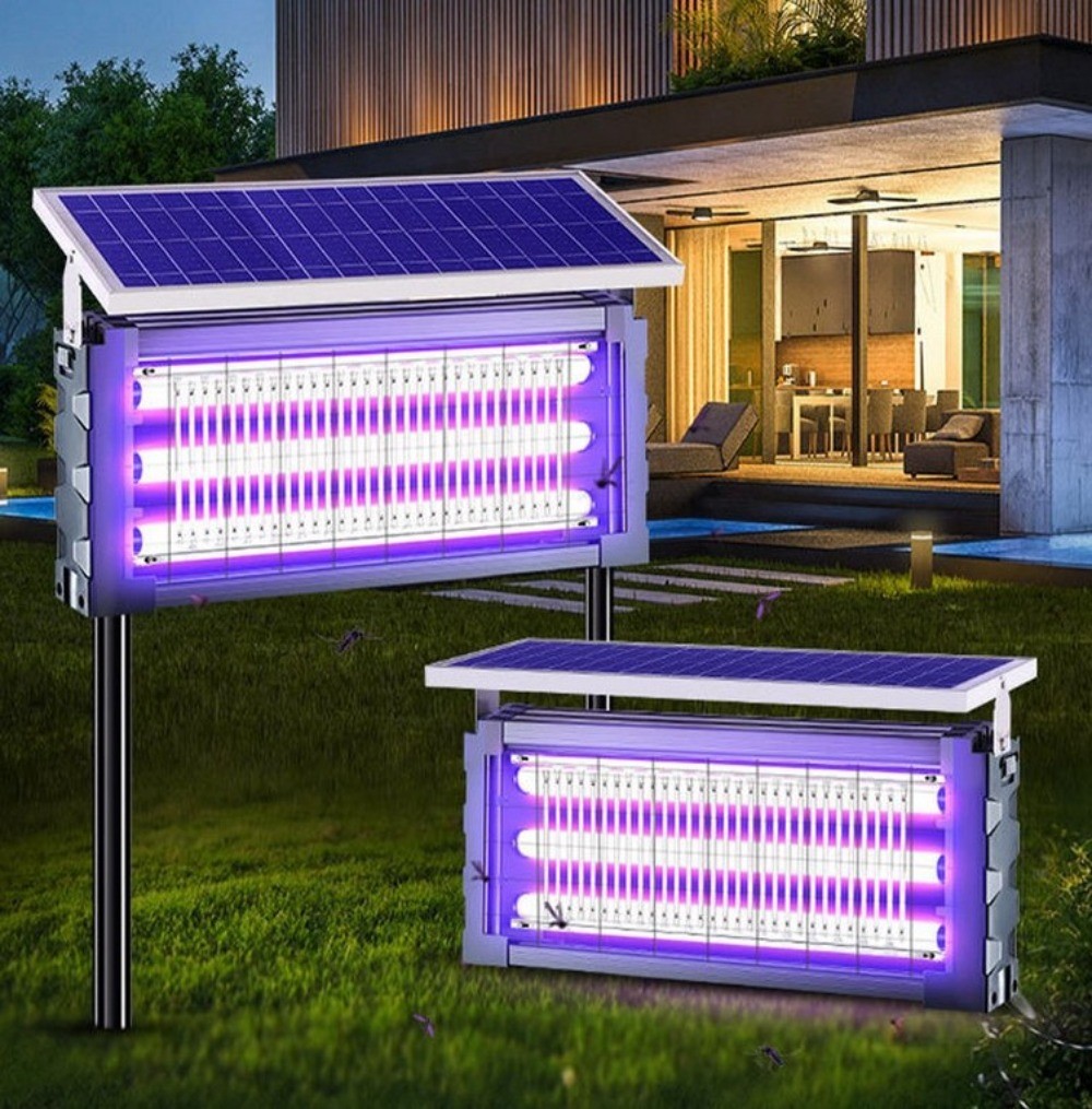 Solar Bug Zapper Outdoor Mosquito Zapper 4500V Waterproof Rechargeable Fly Trap