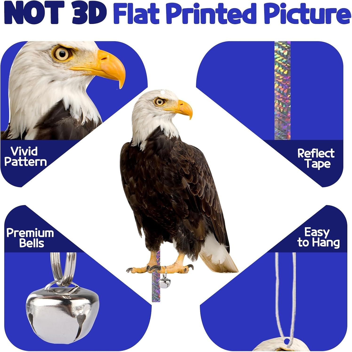 4 Pcs Classic Plastic Owls with Reflective Tape for Outdoor Garden Protection