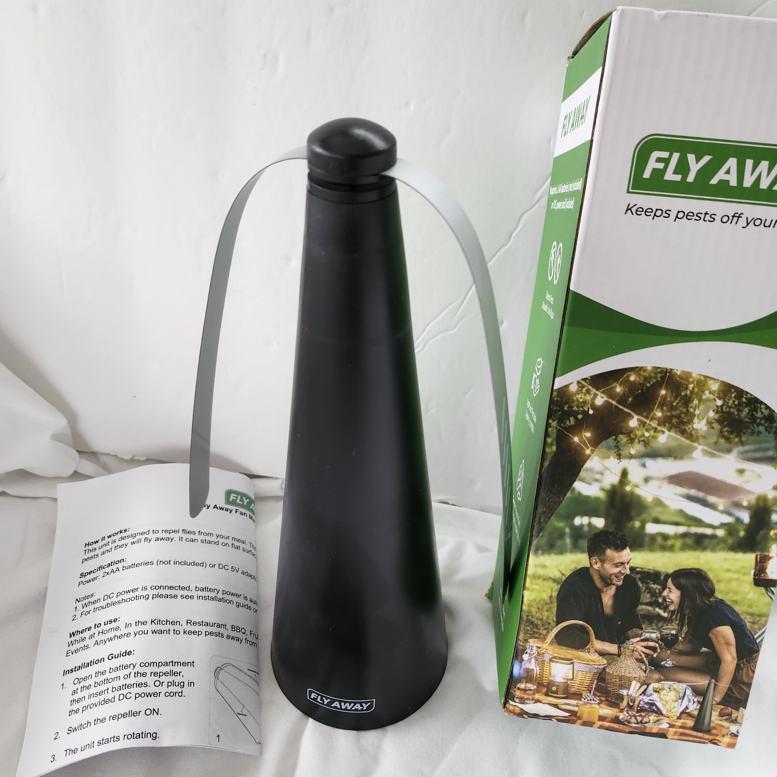 Fly Away – Fly Fan for Camping, Tables Outdoor NEW