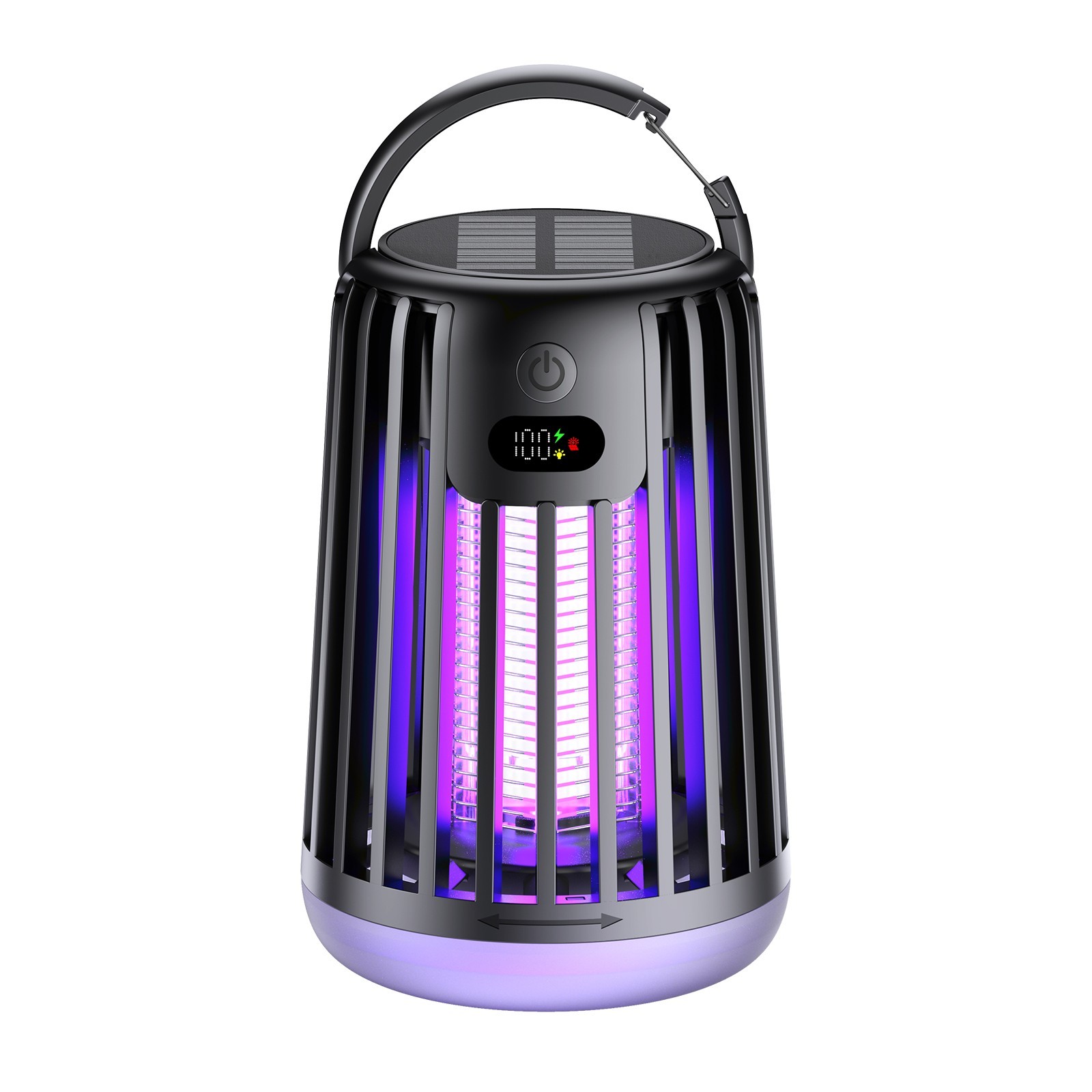 Solar Bug Zapper with Dual Charging, Electric Mosquito Killer & LED Lantern
