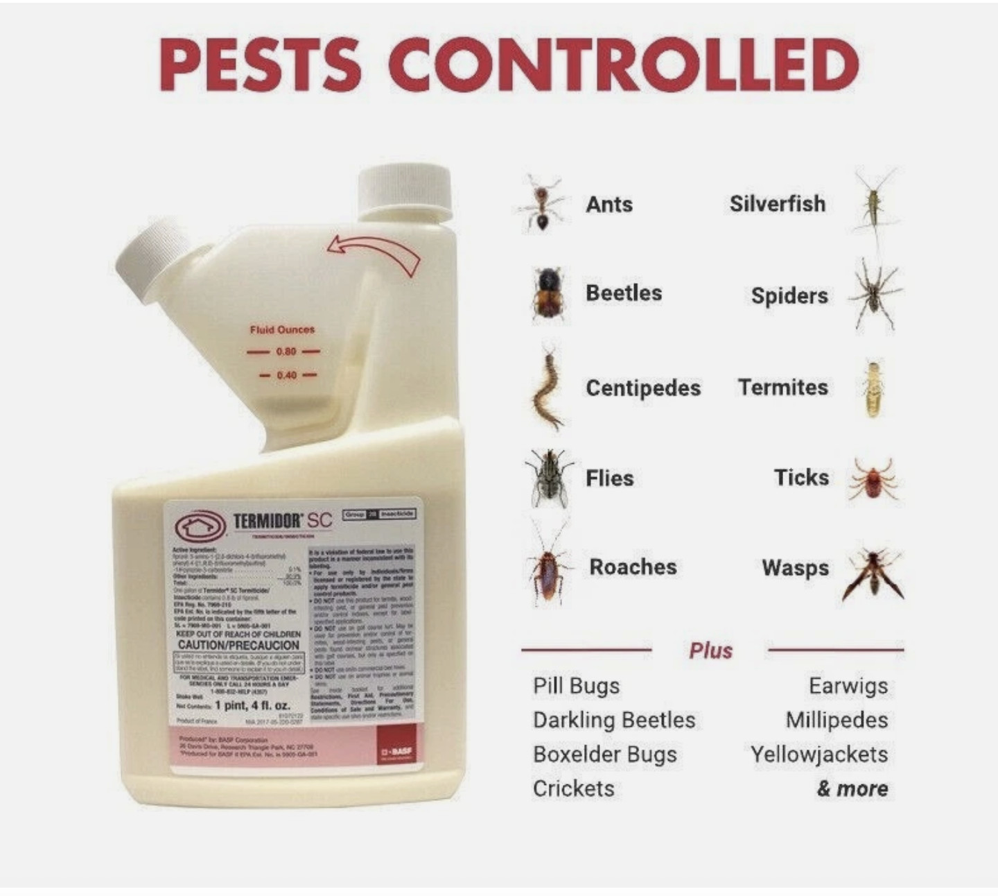 Termidor SC 20 oz. Termite Ant Control BASF Termiticide- GUARANTEED FRESH !