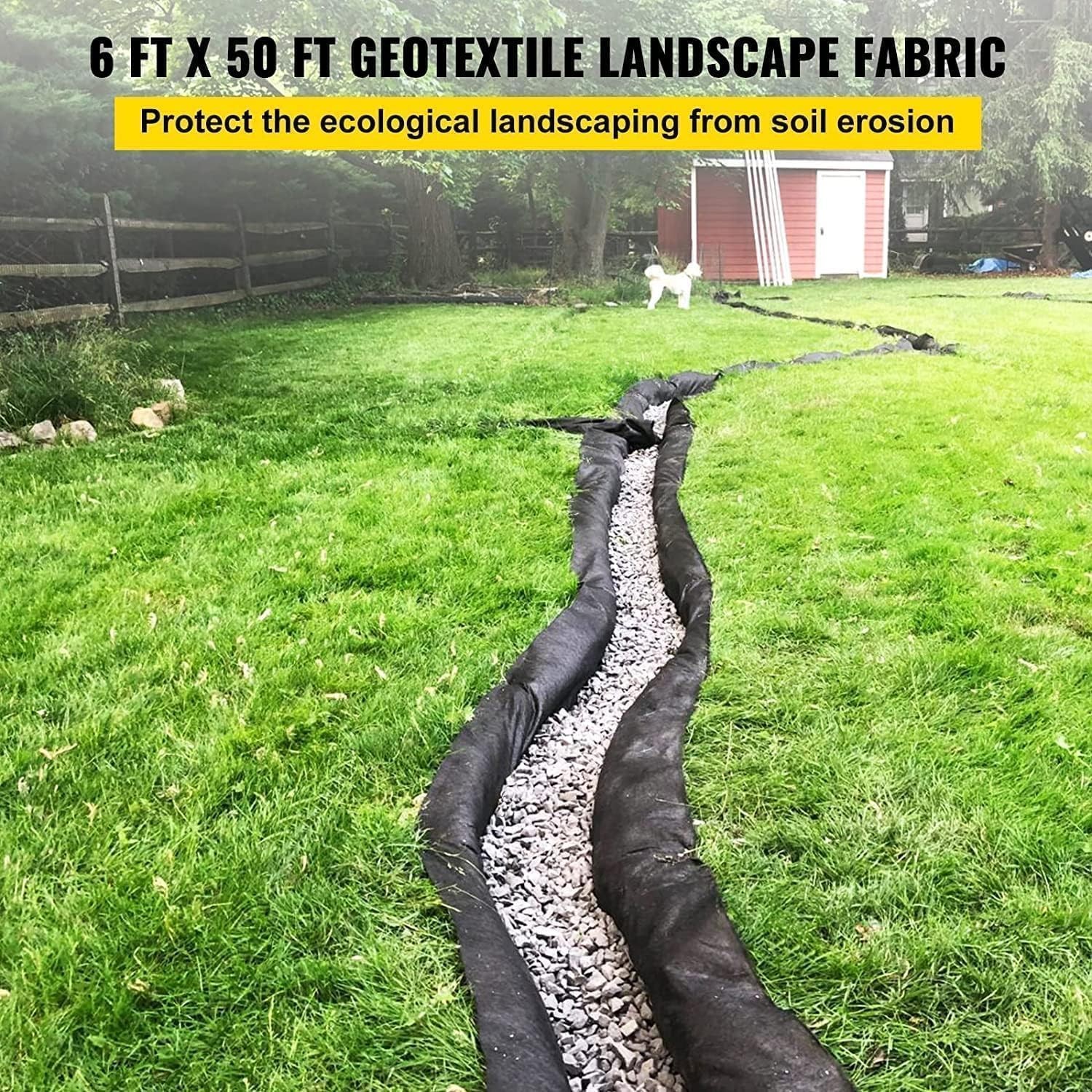 Geotextile Non Woven Fabric 6ft x 50ft 6oz Landscaping Drainage Construction