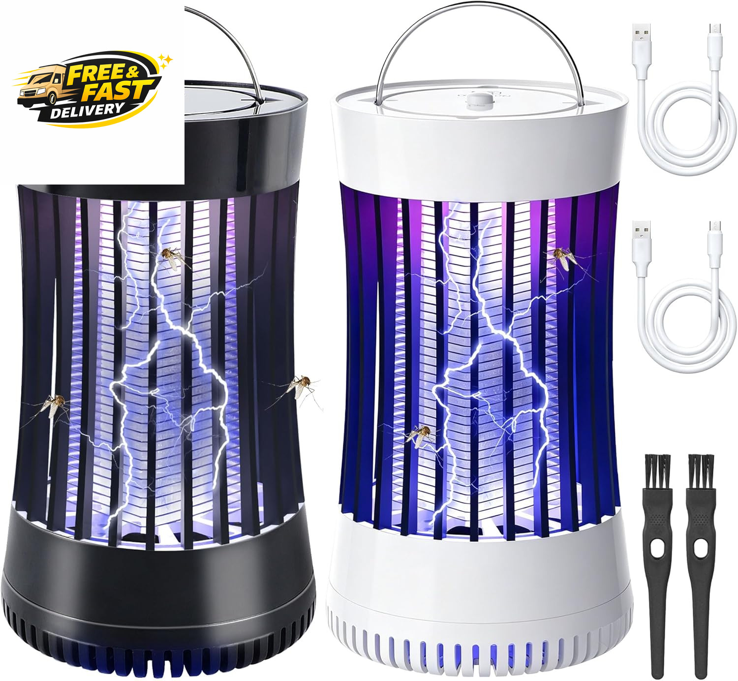 Bug Zapper Indoor, 2 Packs Mosquito Killer with Fan, 1500V Electric Fly Trap, US