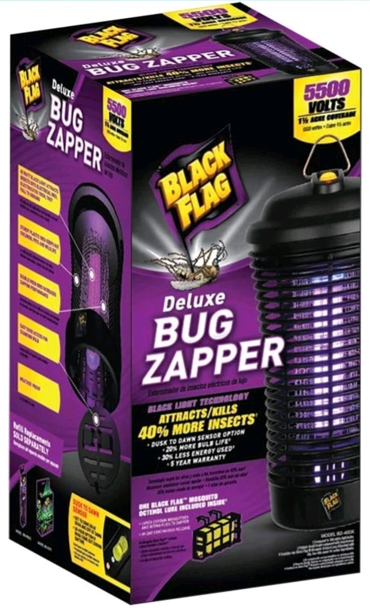 Black Flag 40W Deluxe Outdoor Bug Zapper – Electric Insect Killer – Black