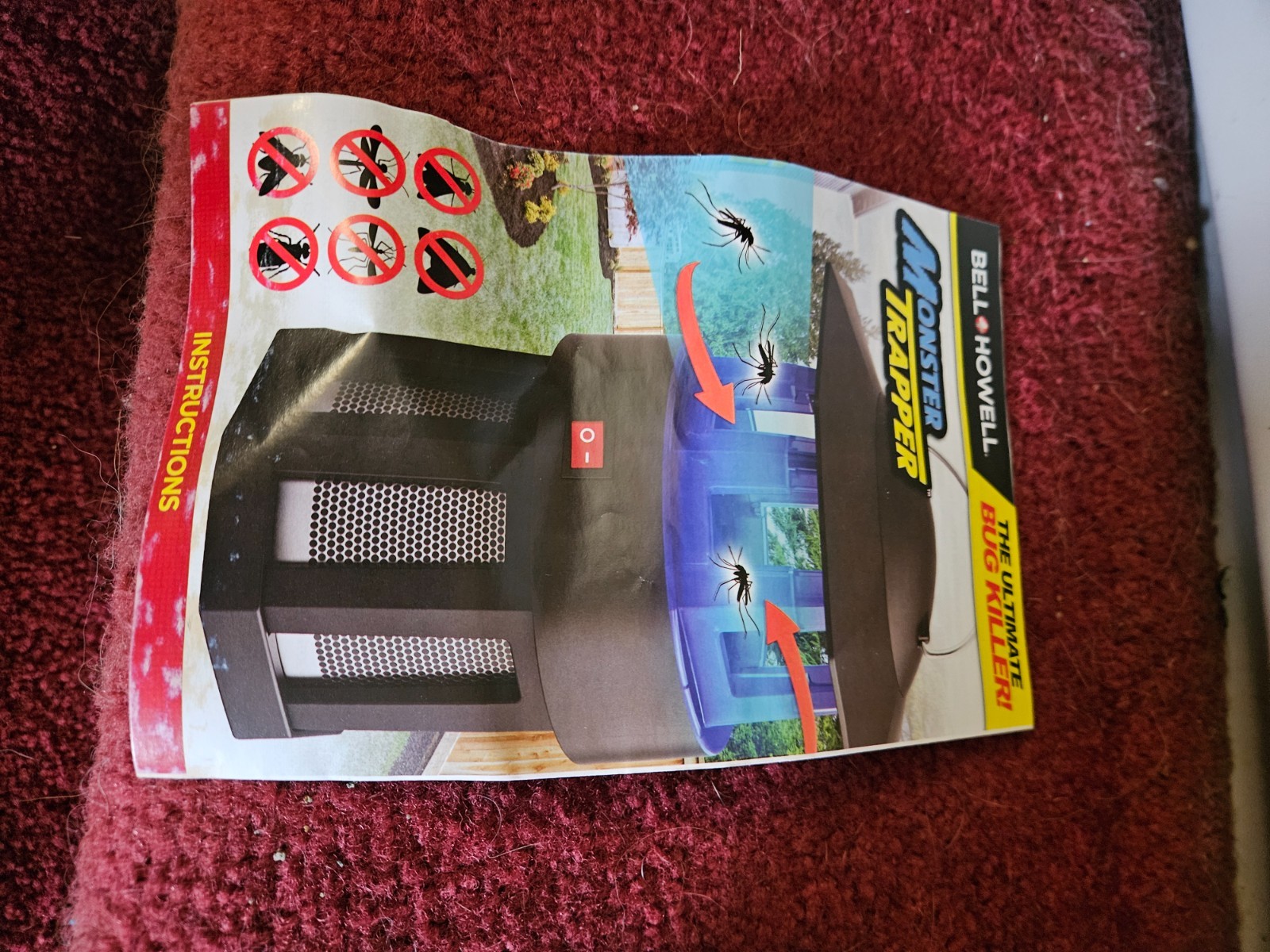 Bell & Howell Monster Trapper Indoor Outdoor Insect Killer UV Light Vacuum Fan