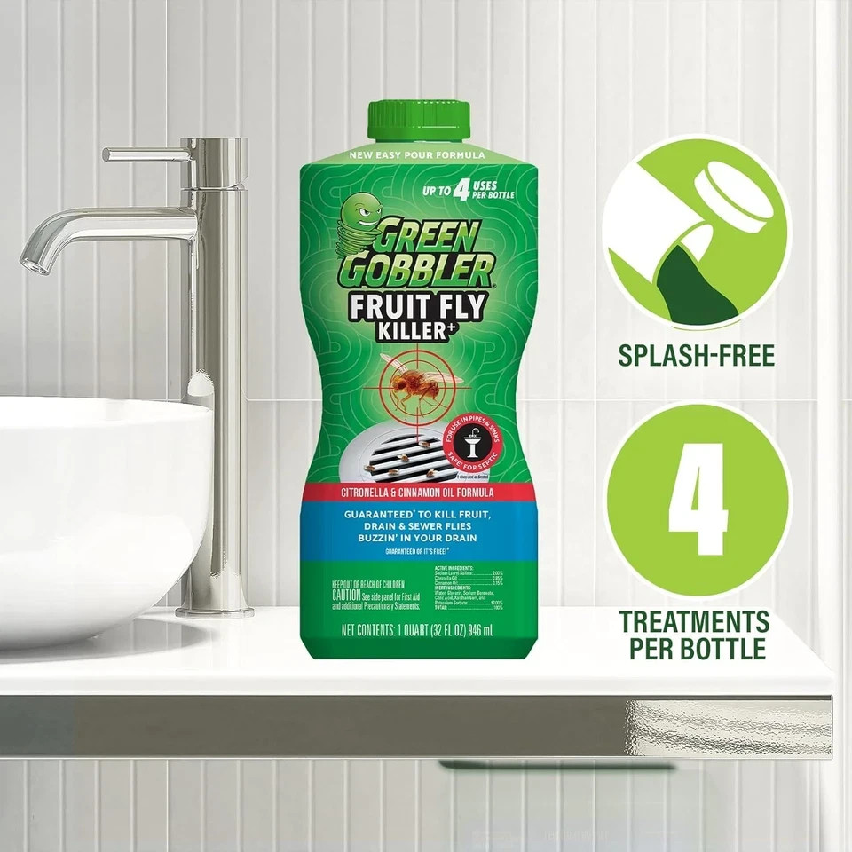 Fruit Fly Killer+ – Kills Fruit Flies, Drain Flies & Sewer Flies, Gel Treatment