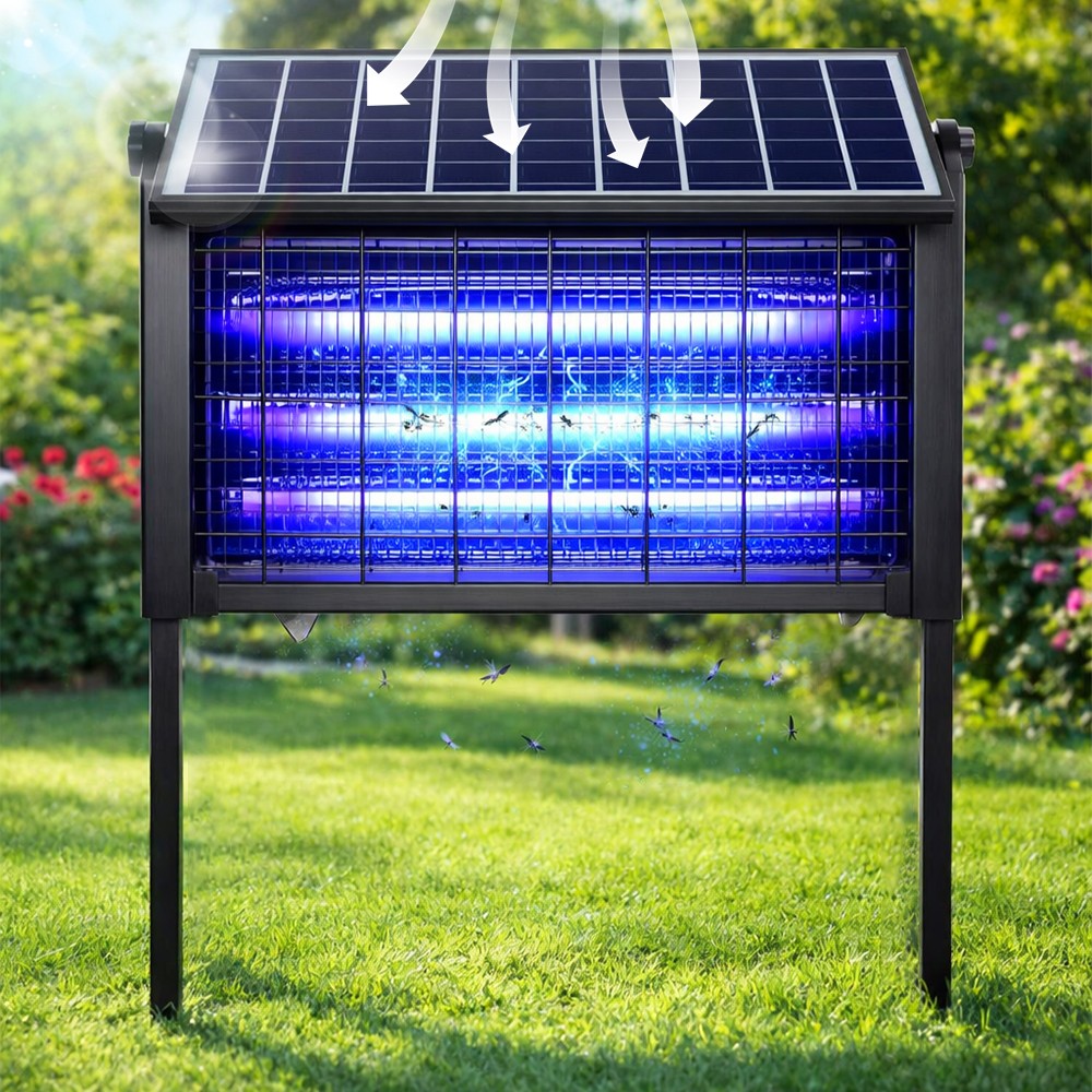 Waterproof Solar Bug Zapper Outdoor 4500V Mosquito Zapper Electric Fly Zapper