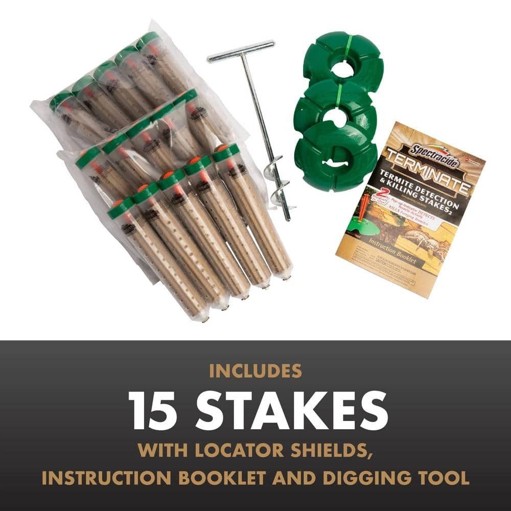 Spectracide Terminate Termite Detection + Killing Stakes Ready-to-Use (15-Count)