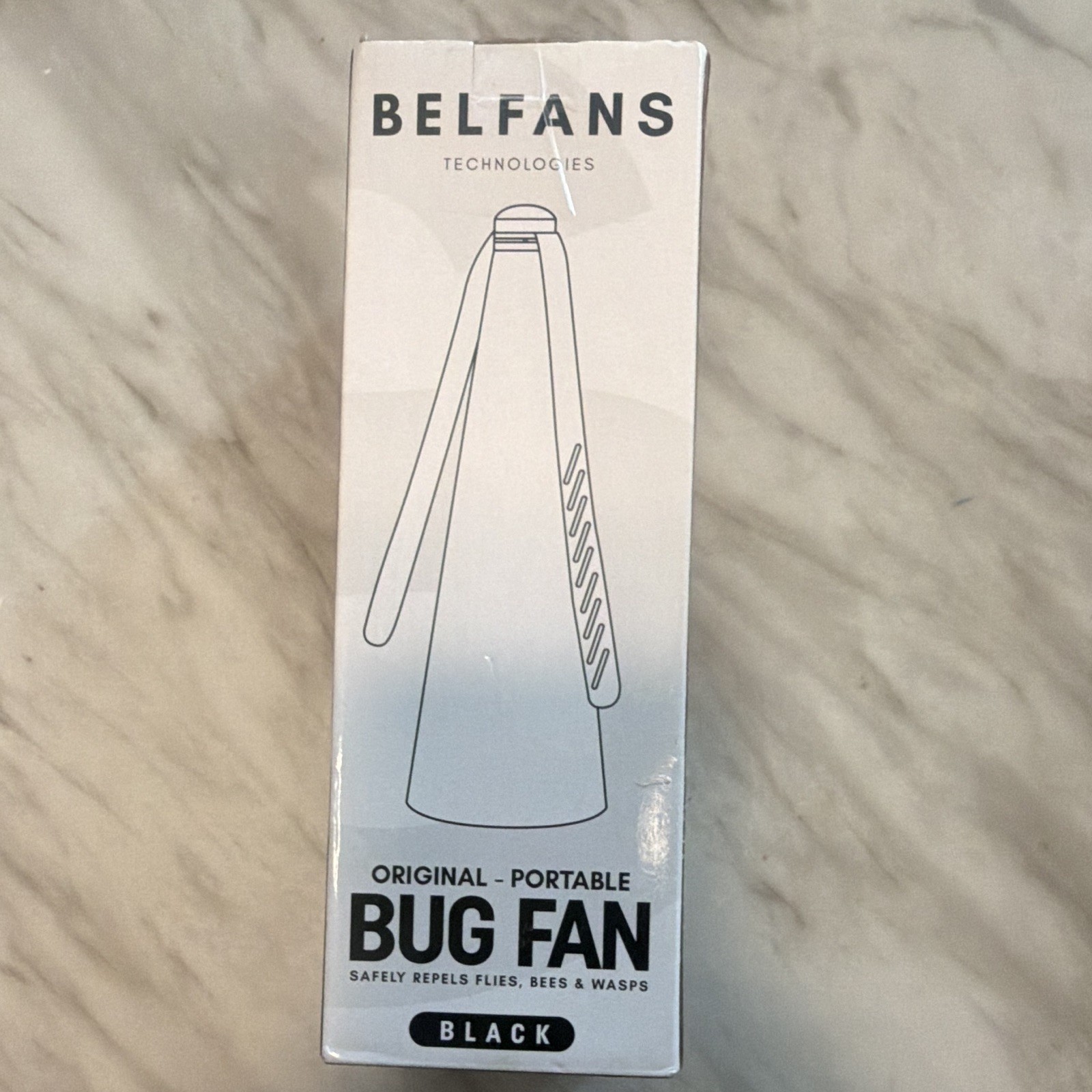 Belfans Technologies Portable Bug Fan Black Repels Flies Bees Wasps