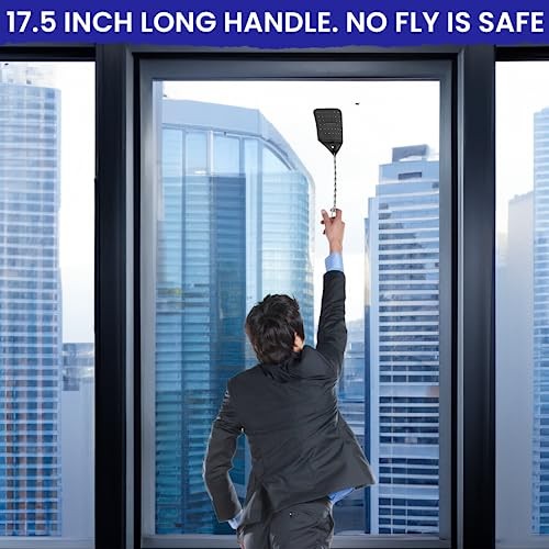 2 Leather Fly Swatter for Indoors. Long Handle, Heavy Duty Fly Swatter Manual