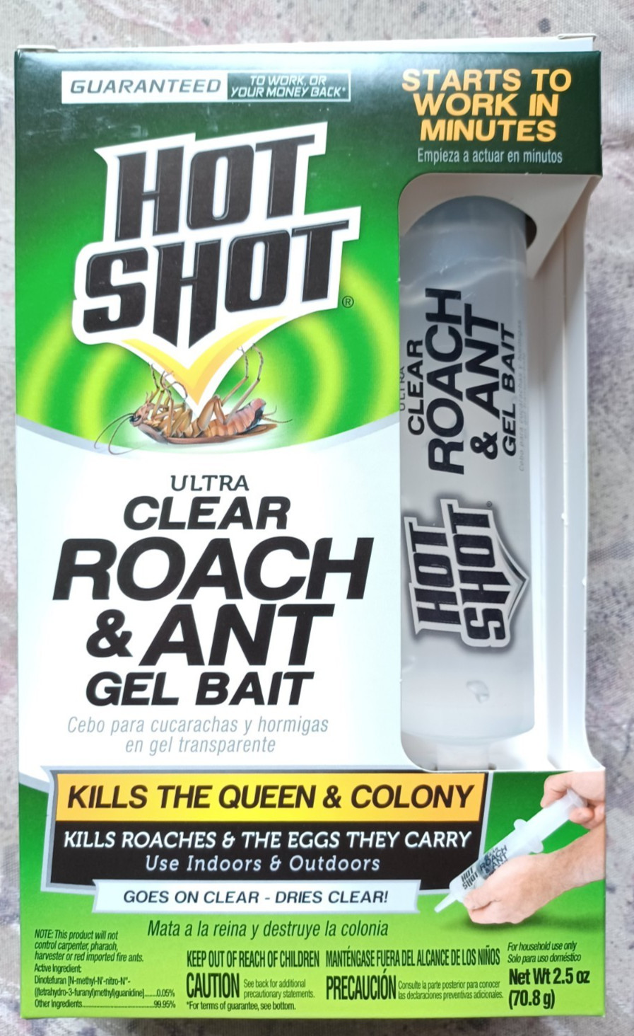 6 PACK – Hot Shot Ultra Clear Roach and Ant Gel Bait Killer Poison Queen Colony