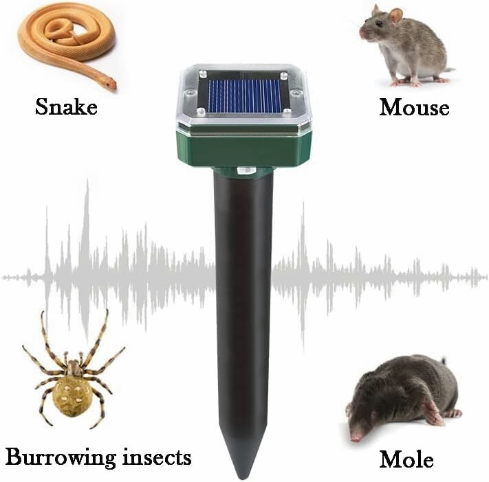 8 Pack Mole Snake Repellent Solar Powered Gopher Ultrasonic for Lawn Garden