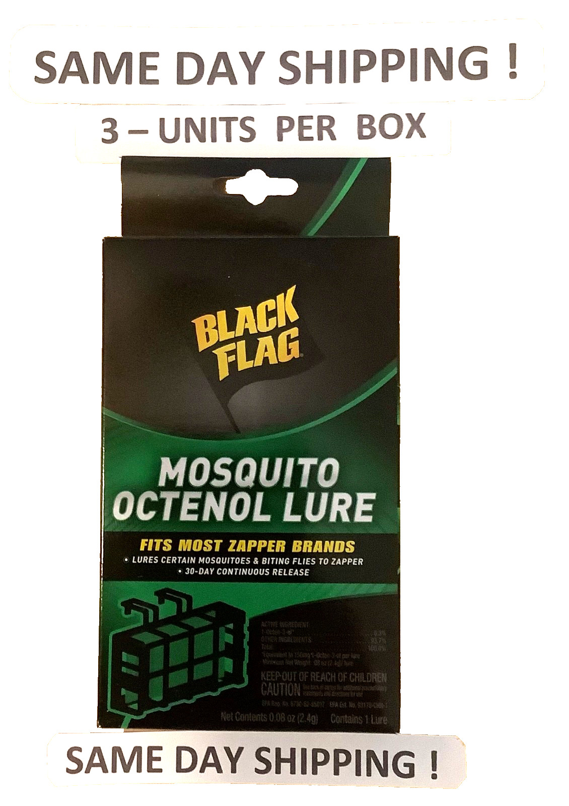 3 – NEW Sealed Black Flag Mosquito Octenol Lure BZ-OCT1 Lure Fits Most Zappers