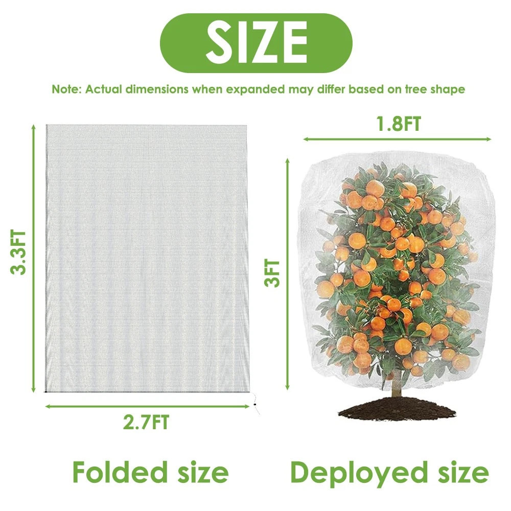 1PCS Bird Netting Plant Mesh Cover w/Drawstring Insect Pest Barrier Protector