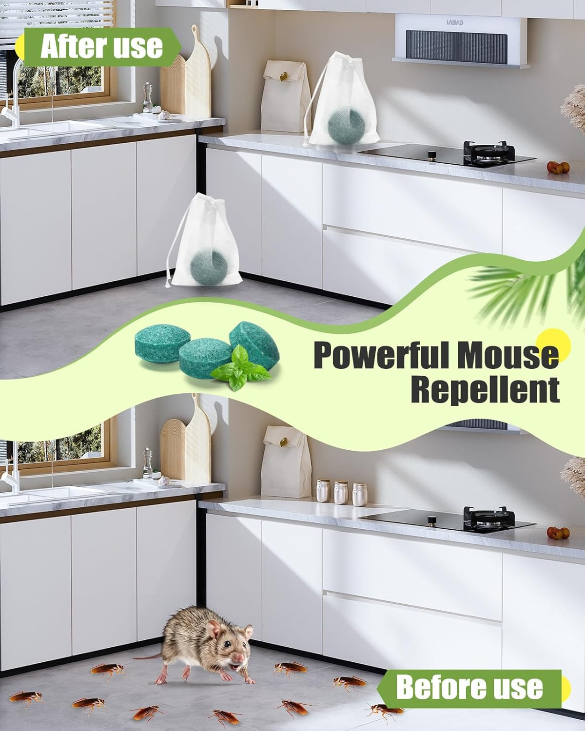 Moth Balls for Rodents 24 Packs Peppermint Oil Spray for Rodents, Mouse Repellen