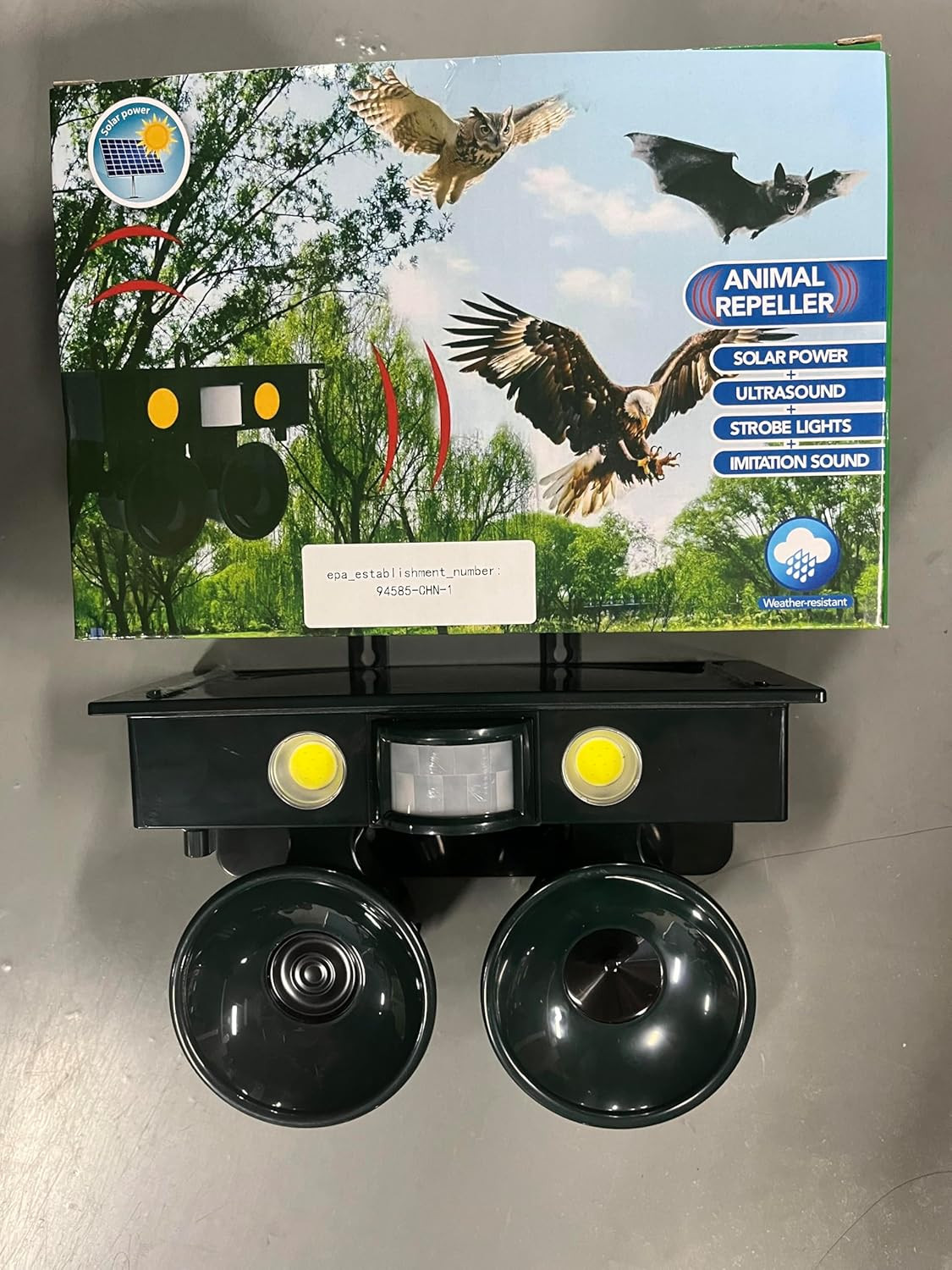 2026 New Ultrasonic Bird Repeller Solar Powered Outdoor Motion Activated Bird