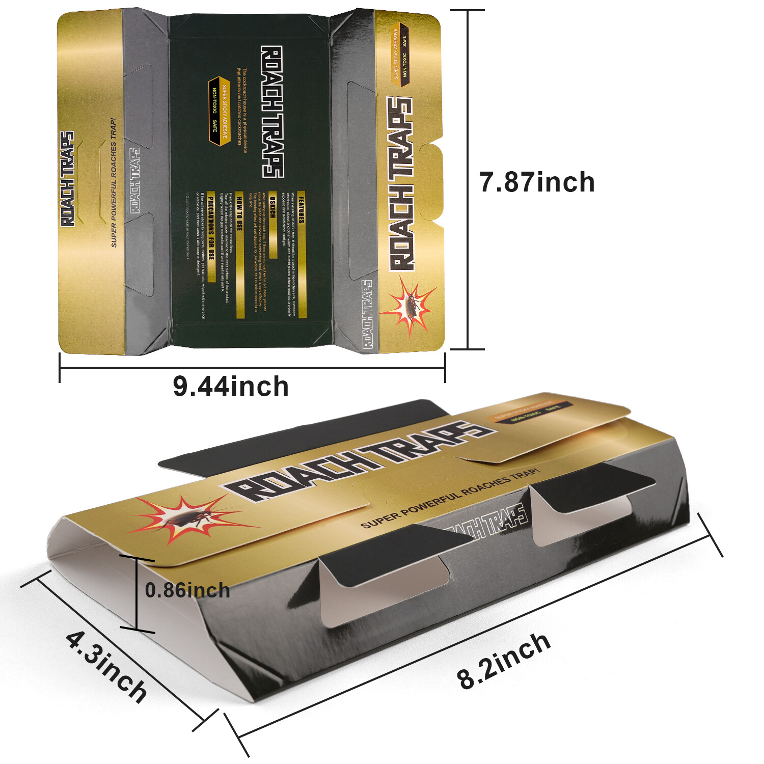 Heavy Duty Roach Glue Traps 5-20 PCS – Non-Toxic Cockroach Insect Catcher Indoor