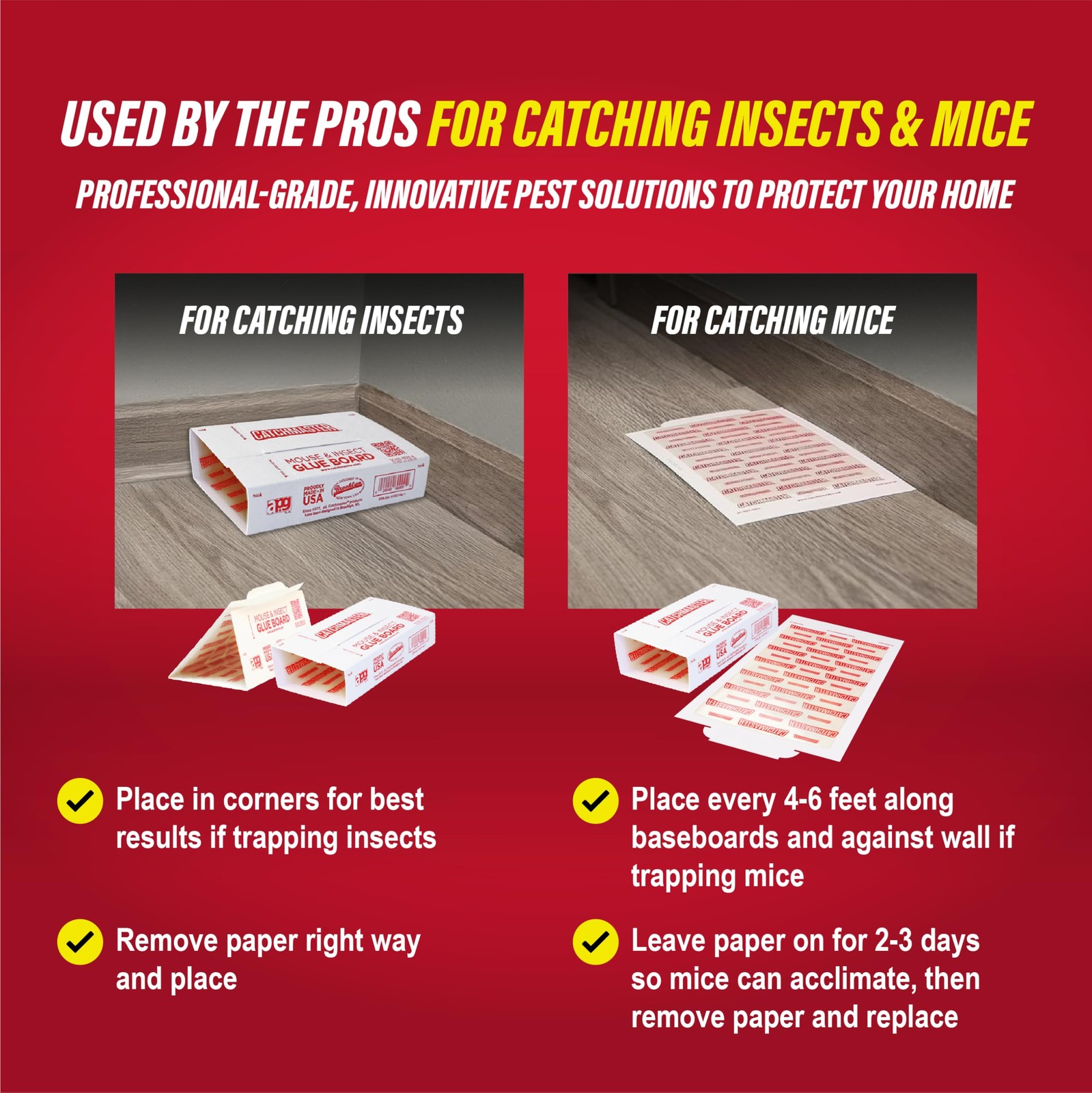Extra Sticky Insect & Mouse Traps 60-Count 5.3″x8″ Glue Boards Mice & Insects