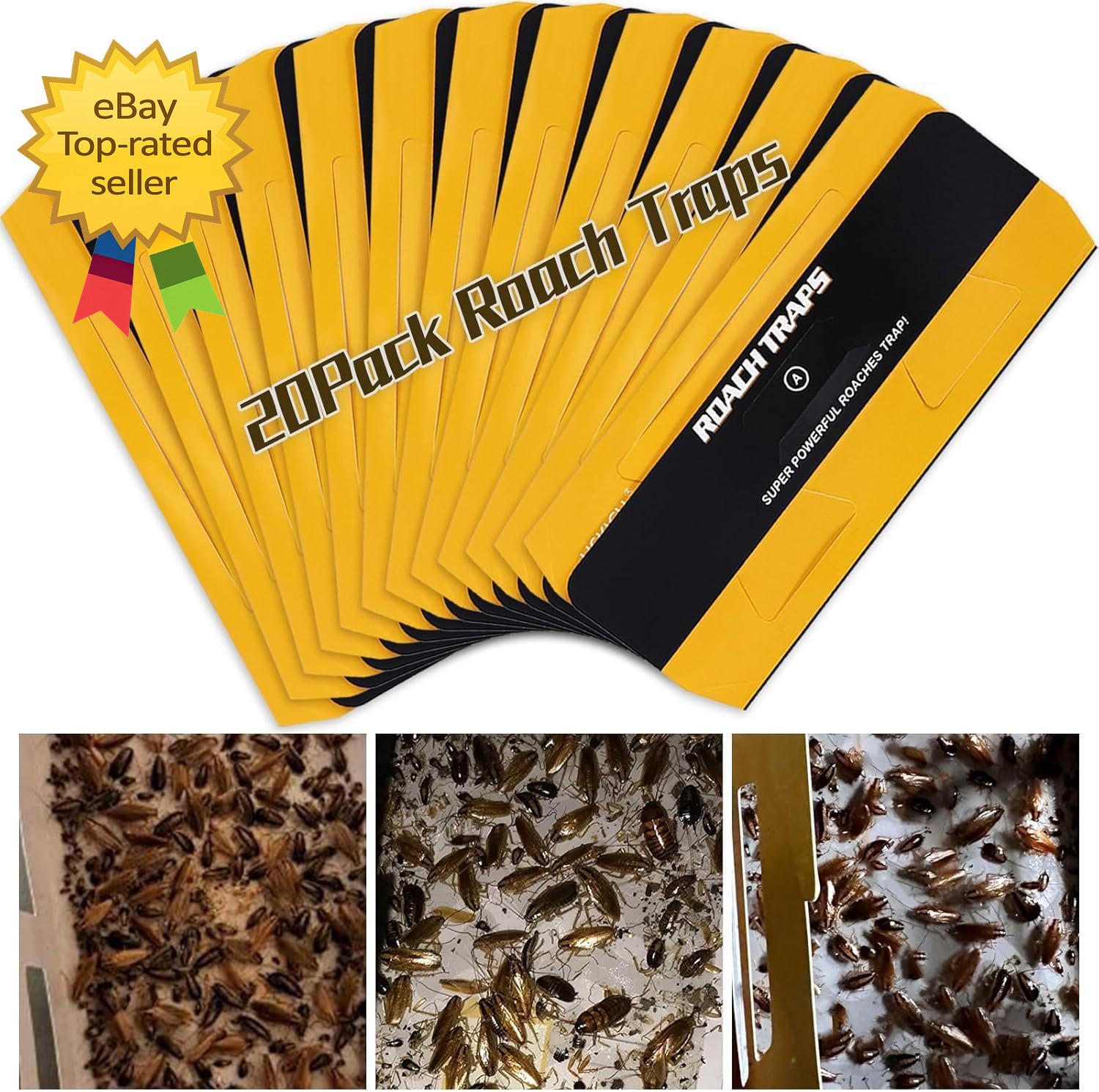 20 Pack Roach Traps Cockroach Traps Indoor Home Glue Roach Traps
