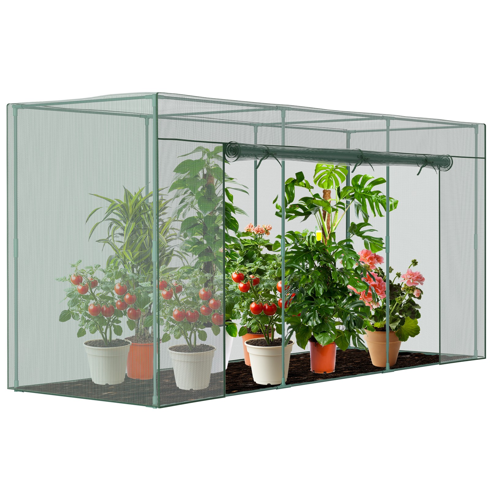 12x4x6FT Walk-in Mesh Crop Cage Plant Cover Protection Tent For Vegetable