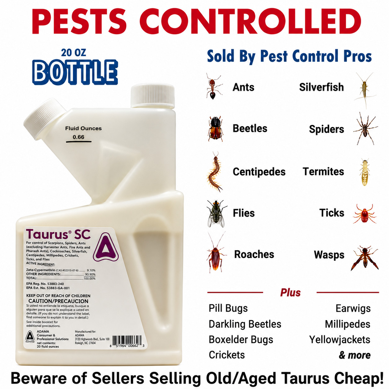 Taurus SC Termite Ant Insectide – Generic Termidor – PRIORITY 2 -3 DAY SHIPPING