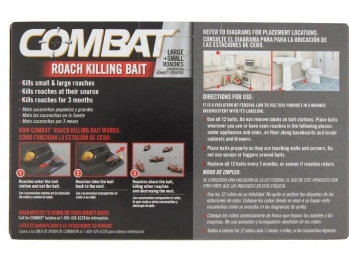 Combat MAX 12 ROACH KILLING BAIT STATION Kills The Nest 2 Pack