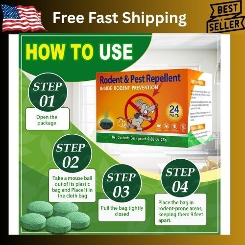 Natural Rodent Repellent Peppermint Sachets 24 Pack Mouse Mice Pest – US