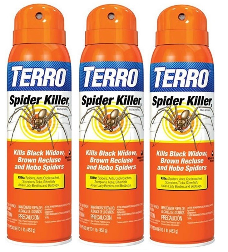 3 ~Terro Spider Killer 3 Aerosol Spray Kills On Contact Water-based Formula 1 lb