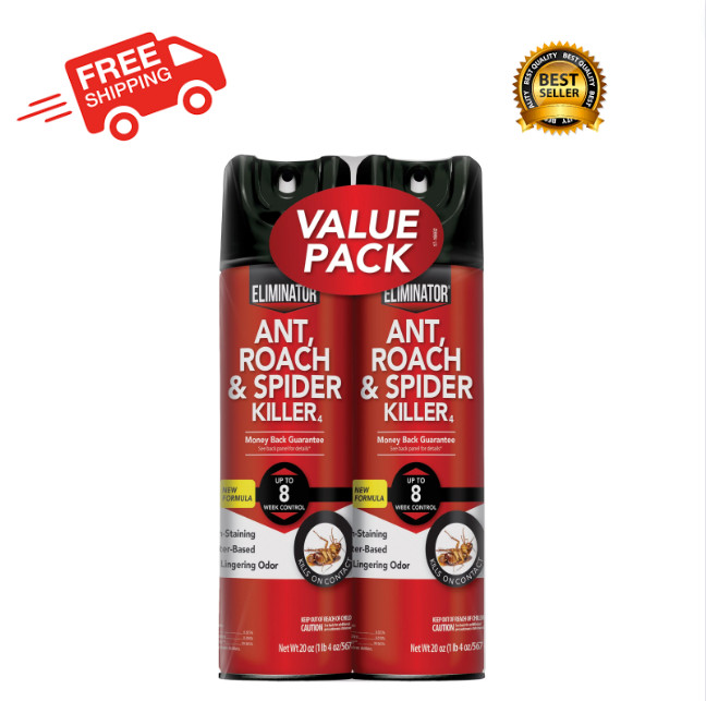 Indoor Bug Roach & Spider Insect Killer Aerosol Spray Pack Of 2 Kill On Contact
