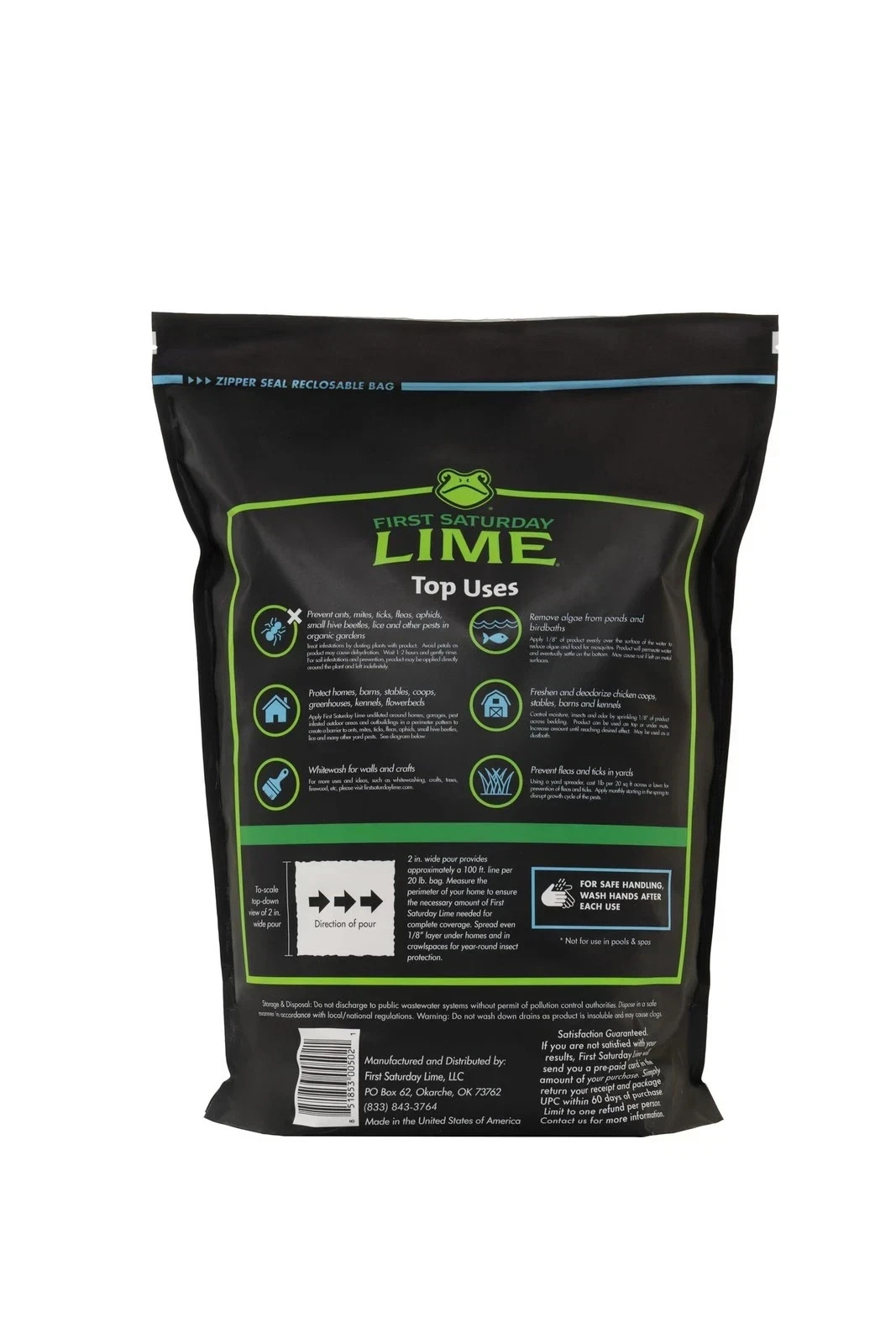 First Saturday Lime Insect Deterrent 20LB Monthly Insect Barrier Multi Purpose