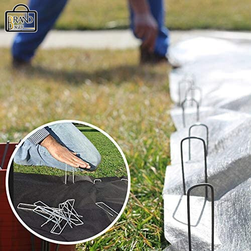 Galvanized 6 in Landscape Staples Garden Stakes Weed Barrier Fabric Pins 1000×