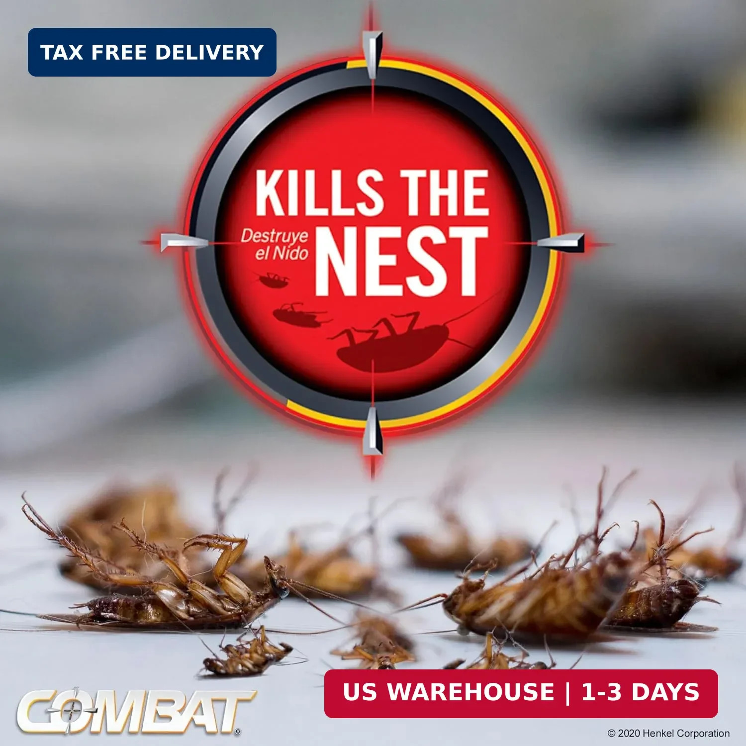 Combat Max Roach Killing Gel for Indoor and Outdoor Use 1 Syringe 2.1 Ounce