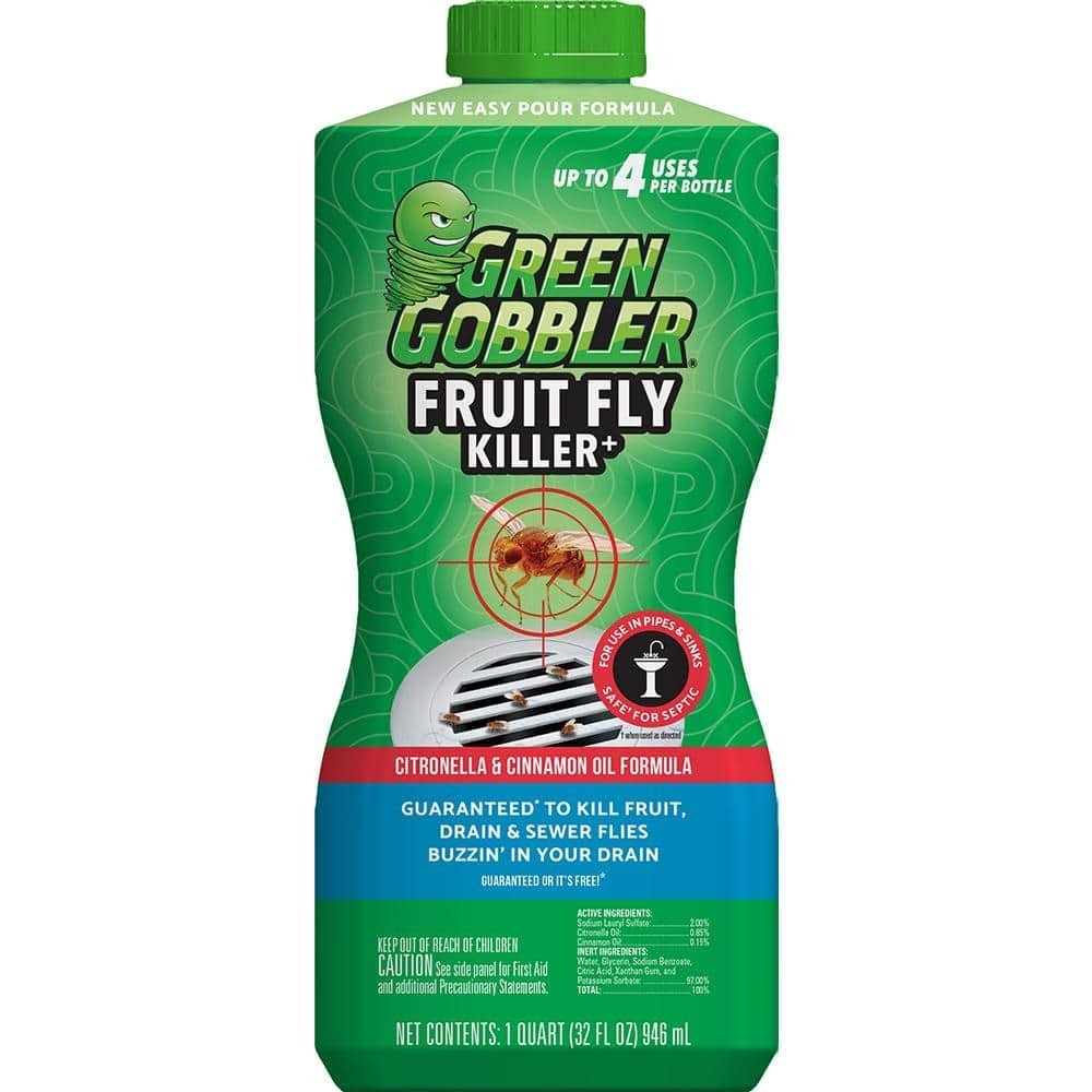 Green Gobbler Fruit Fly and Drain Fly Killer Gel Treatment – 32 oz – New